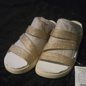 CROCS Getaway Strappy Glittery Gold Sandals